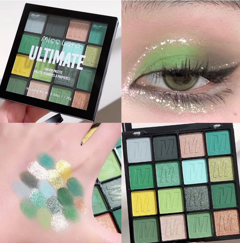 Miss Lara 16-color Waterproof Glitter Shimmer Flash Powder Eyeshadow‌