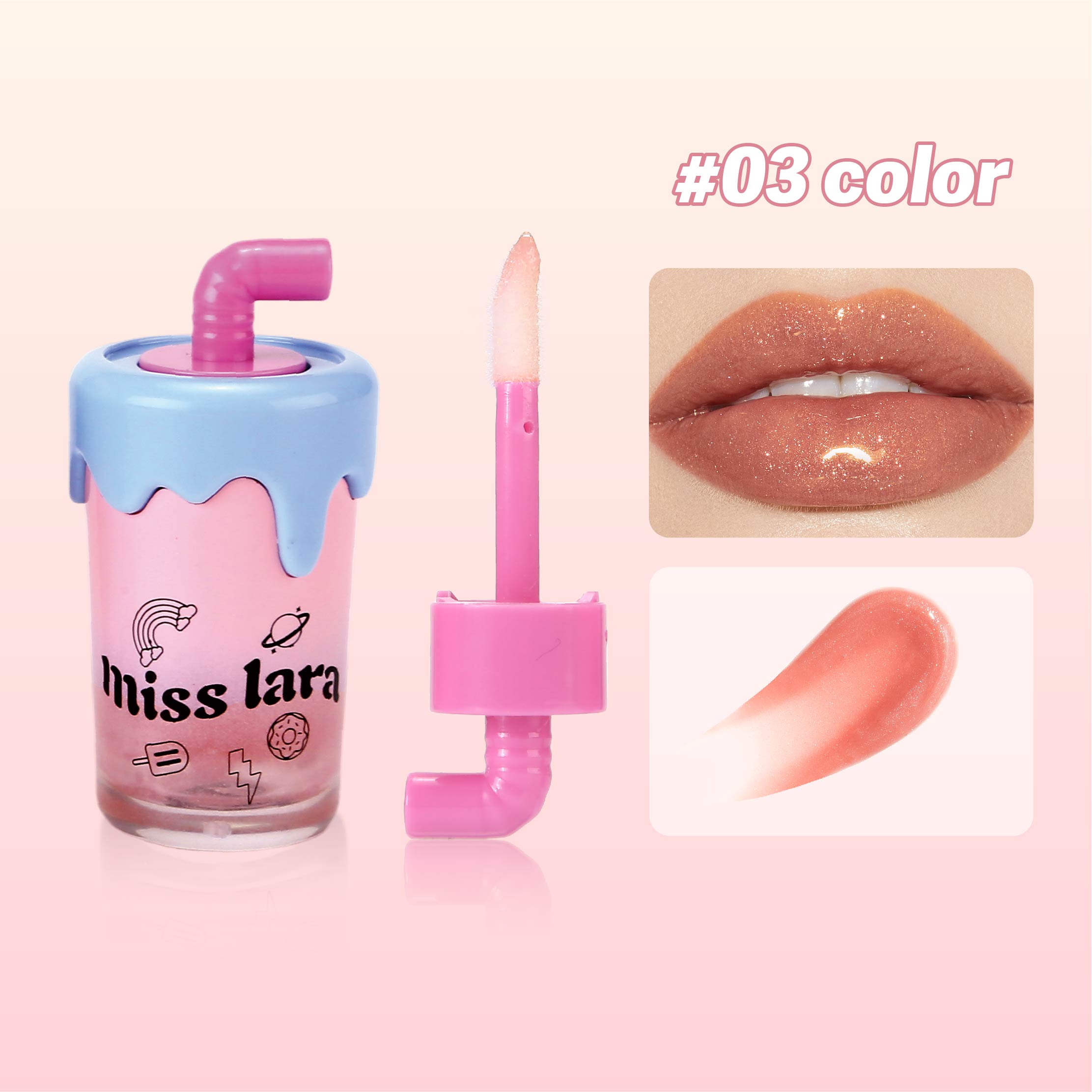 MISS LARA Ice Cream Mirror LipGloss
