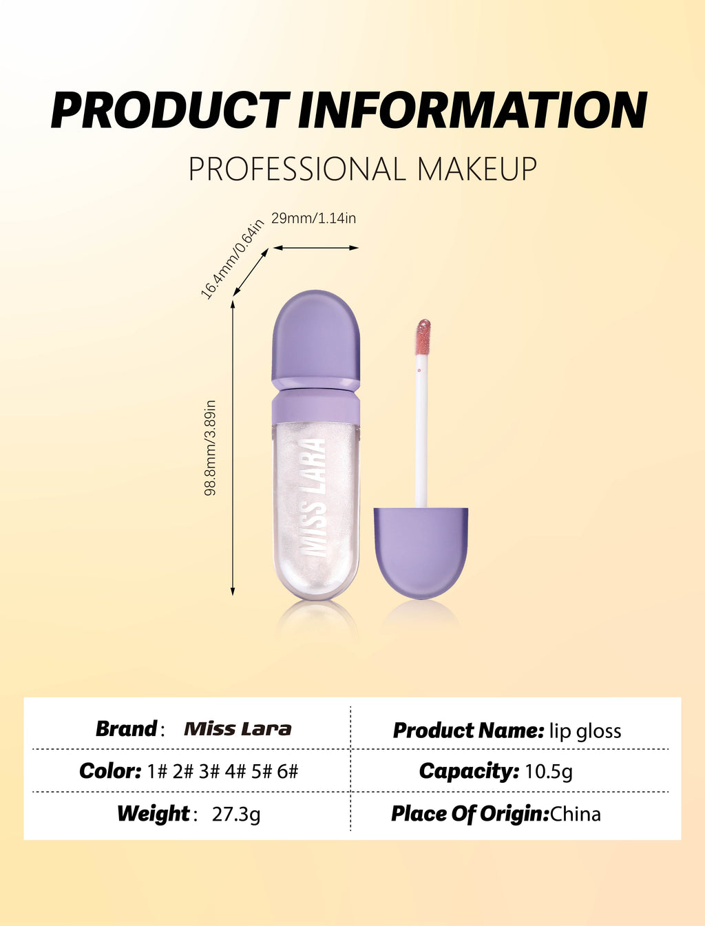 Miss Lara Pearl Gloss Lip Lacquer - Hydrating Moisturizing Lip Gloss with High-Shine Mirror Finish and Intense Pearlescent Effect